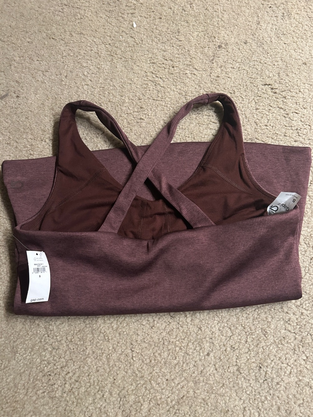 GAP Maroon Ribbed Racerback Tank - Picture 2 of 6
